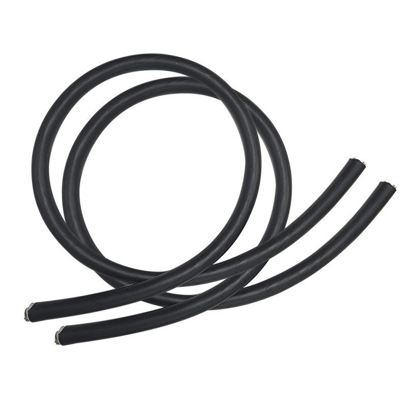 Kabel pengisi daya EV tipe2 ke tipe2 hitam 32A 11kw 3 fase dengan jaket silikon