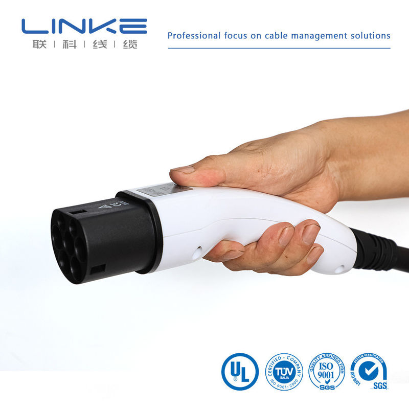 32A 7kw 16A Kabel Pengisi daya EV Kabel pengisian kendaraan listrik dengan jaket TPE dan panjang yang dapat disesuaikan