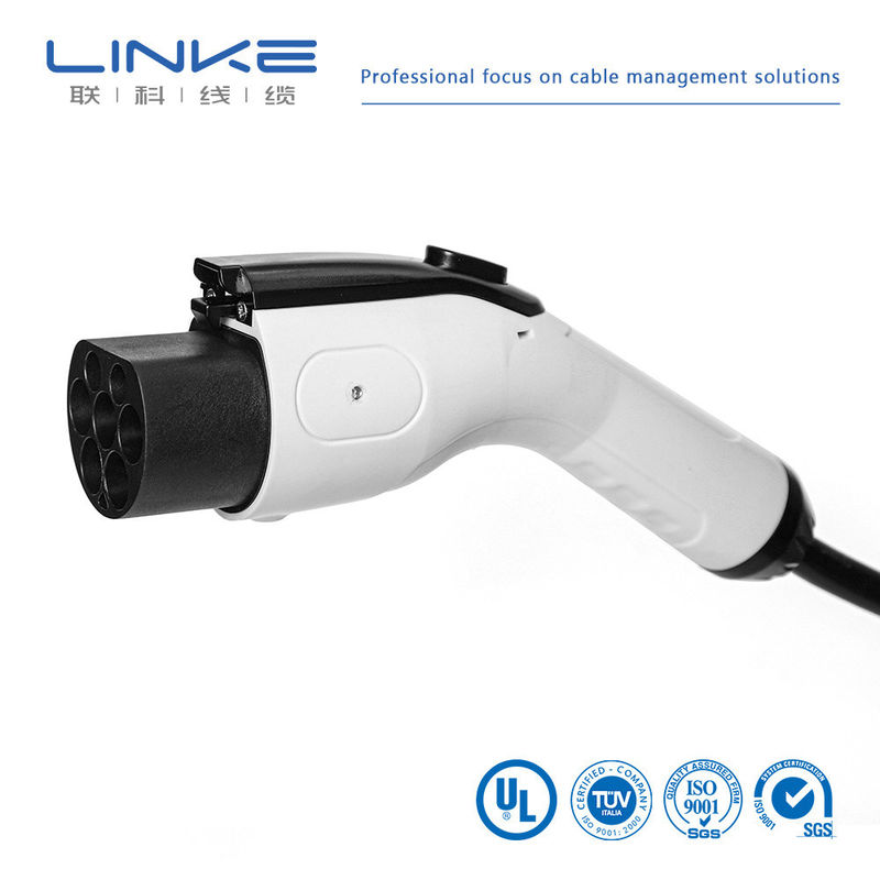 32A 7kw 16A Kabel Pengisi daya EV Kabel pengisian kendaraan listrik dengan jaket TPE dan panjang yang dapat disesuaikan