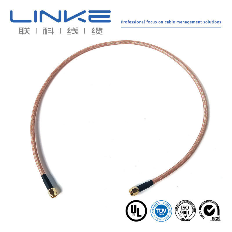 Wurth Elektronik RG142 kabel koaksial 50 Ω, 4,95mm OD SMA laki-laki untuk SMA laki-laki putih Kabel kendaraan energi baru
