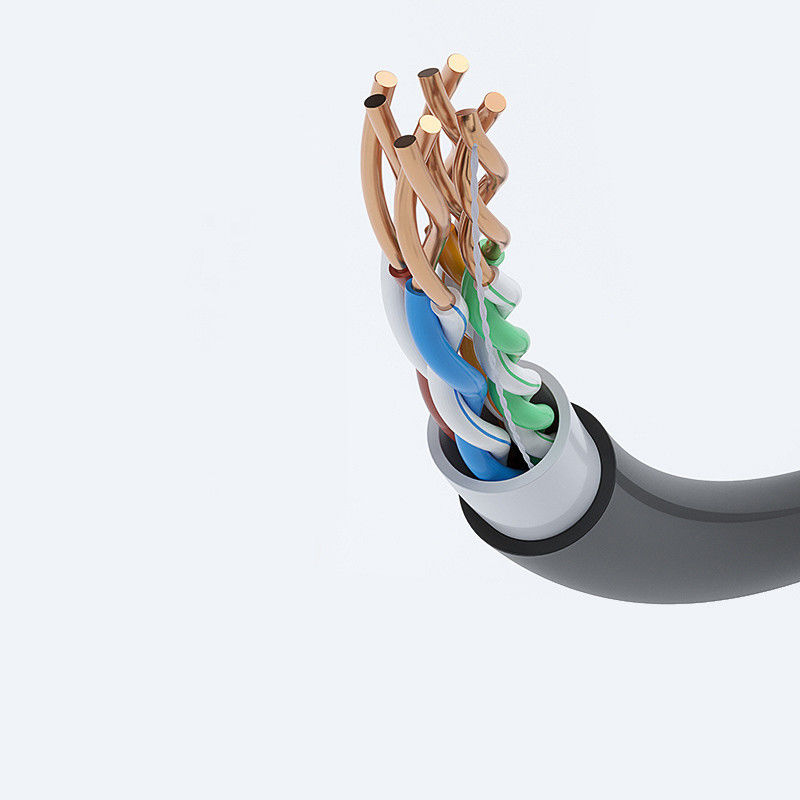 Kabel Data Berpelindung Kustom CAT6 FTP dengan Selubung LSZH Tahan Api untuk Transmisi Data Berkecepatan Tinggi