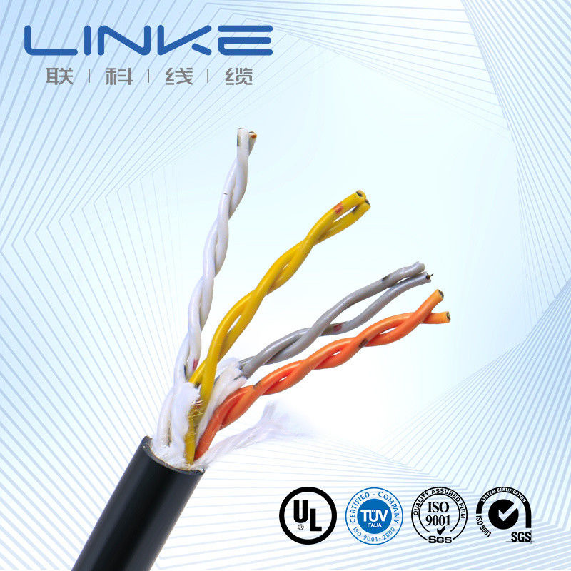 Kabel Data Berpelindung Kustom CAT6 FTP dengan Selubung LSZH Tahan Api untuk Transmisi Data Berkecepatan Tinggi