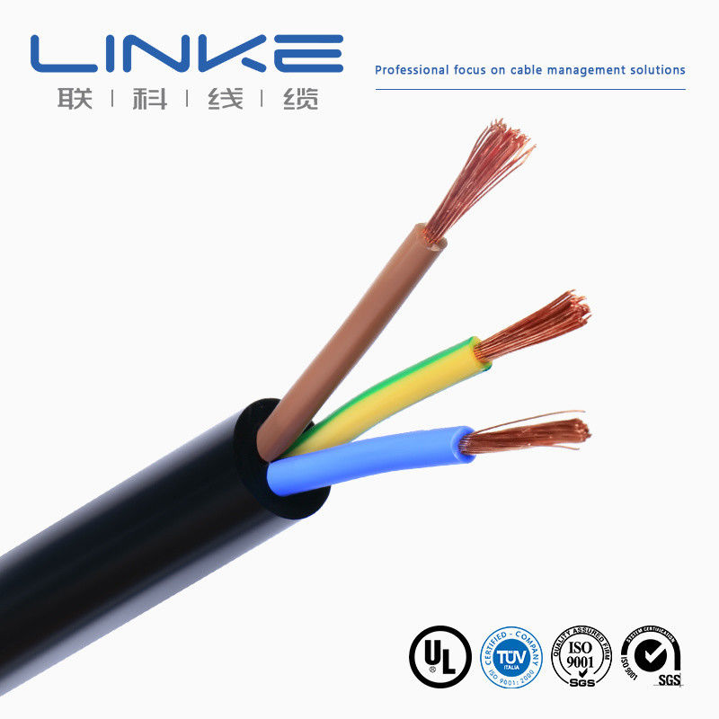 300/500v Tembaga Double Isolated Stranded Conductor PVC 3core 4mm RVV Kabel Listrik Fleksibel