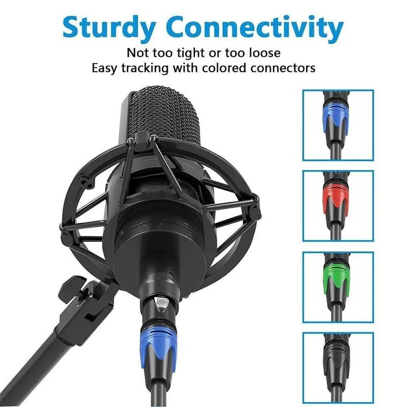 Kabel XLR 3m Male ke Female dengan Kawat Tembaga Murni untuk Koneksi Mikrofon Audio Berkualitas Tinggi