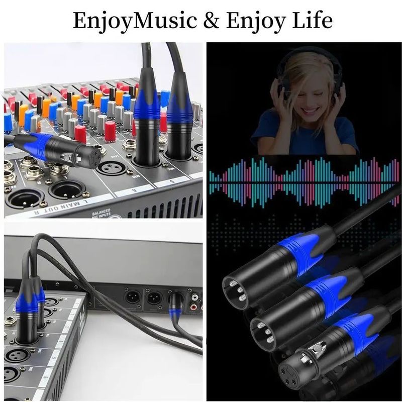 Kabel XLR 3m Male ke Female dengan Kawat Tembaga Murni untuk Koneksi Mikrofon Audio Berkualitas Tinggi