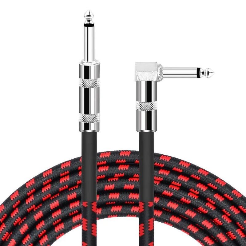 Kabel Gitar Elektrik Braid Jack Tweed 6.35MM Dengan Teknologi Bebas Bising untuk Audio Profesional