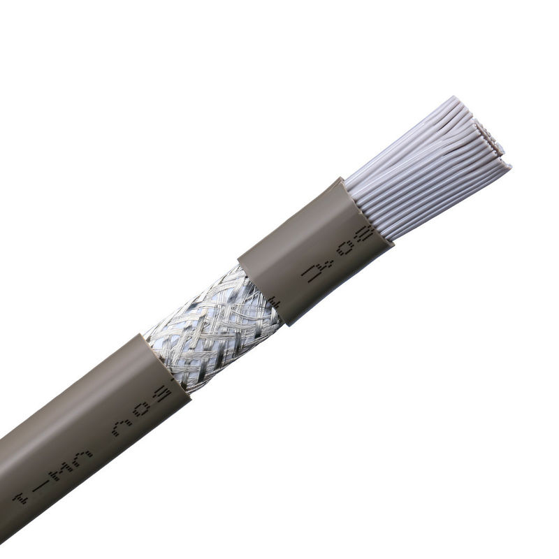 Bahan pelindung PVC UL2464 abu-abu dengan tepi merah 20 Pin Flat Ribbon Speaker Kabel