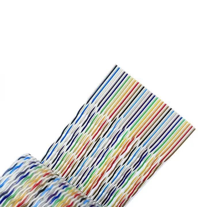 50 Pin Flat Flexible Ribbon Cable dengan bahan PVC Sheath dan Wire Bulat 18.000kg Paket Berat Bruto