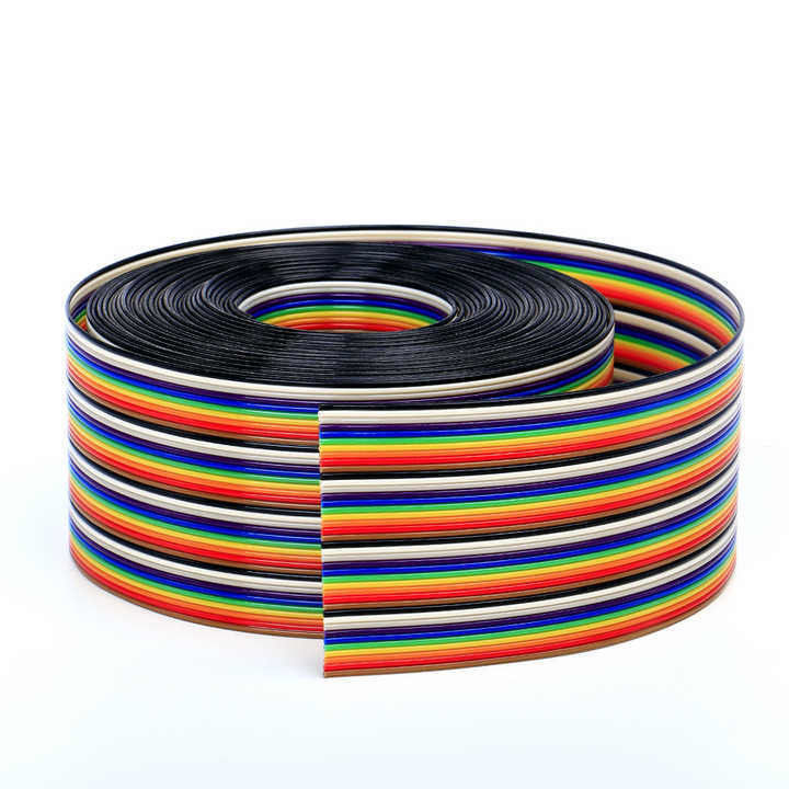 50 Pin Flat Flexible Ribbon Cable dengan bahan PVC Sheath dan Wire Bulat 18.000kg Paket Berat Bruto
