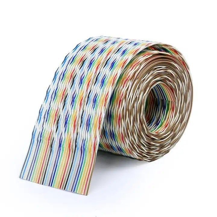 UL2651 28AWG 1.27mm Pitch Rainbow Ribbon Harness Flat Cable untuk Aplikasi Industri