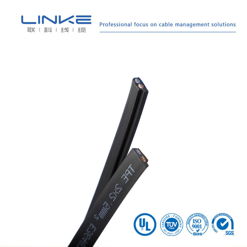 Semikonduktor Fleksibel Karet Flat 2 Core Power Wire Kabel dengan Tinned Tembaga