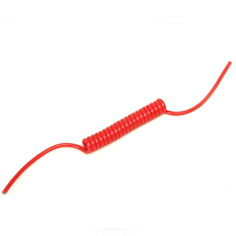 US TPU/PUR/PU Spiral Spring Cable dengan Elastisitas Kuat Bare Copper Conductor