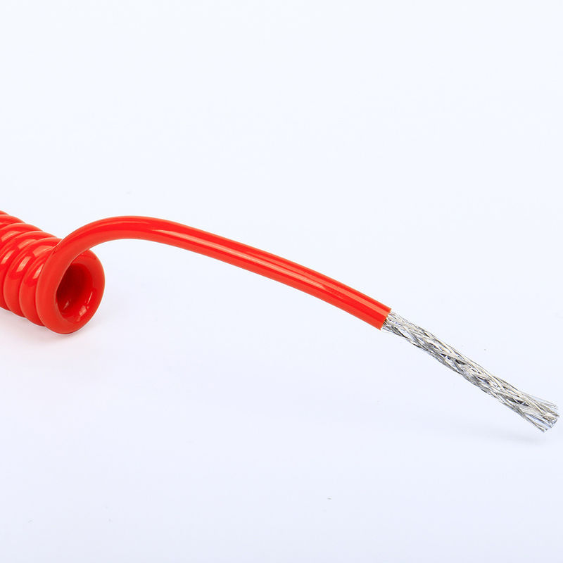 US TPU/PUR/PU Spiral Spring Cable dengan Elastisitas Kuat Bare Copper Conductor