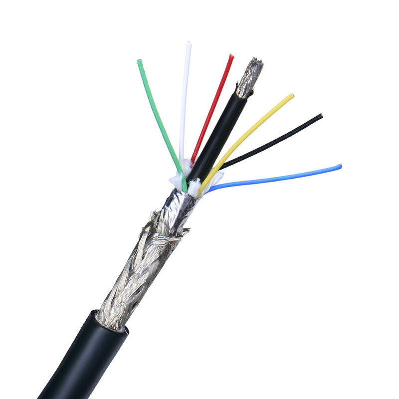 Kabel Kontrol Multi-Core Terlindung 26AWG 28AWG 4 Core Tembaga Kabel Sinyal Jacket PVC