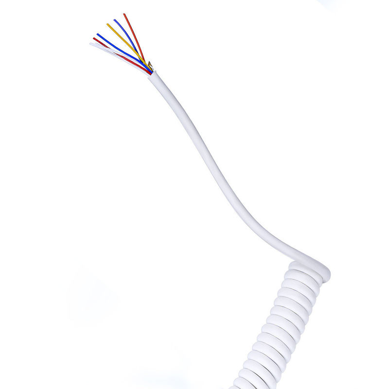 Tembaga kaleng PUR Jacket 300V Kabel spiral nominal Spring Coiled kawat untuk kontrol industri