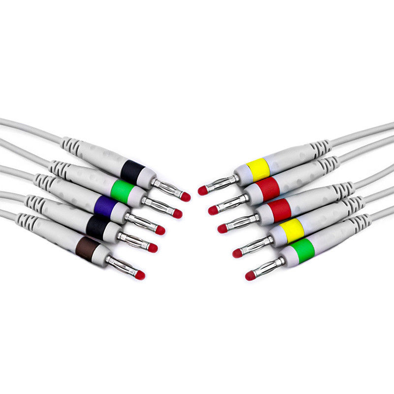 ISO 13485 Kabel EKG Medis Bersertifikat dengan Bahan Lapisan yang Disesuaikan dan Multiple Lead