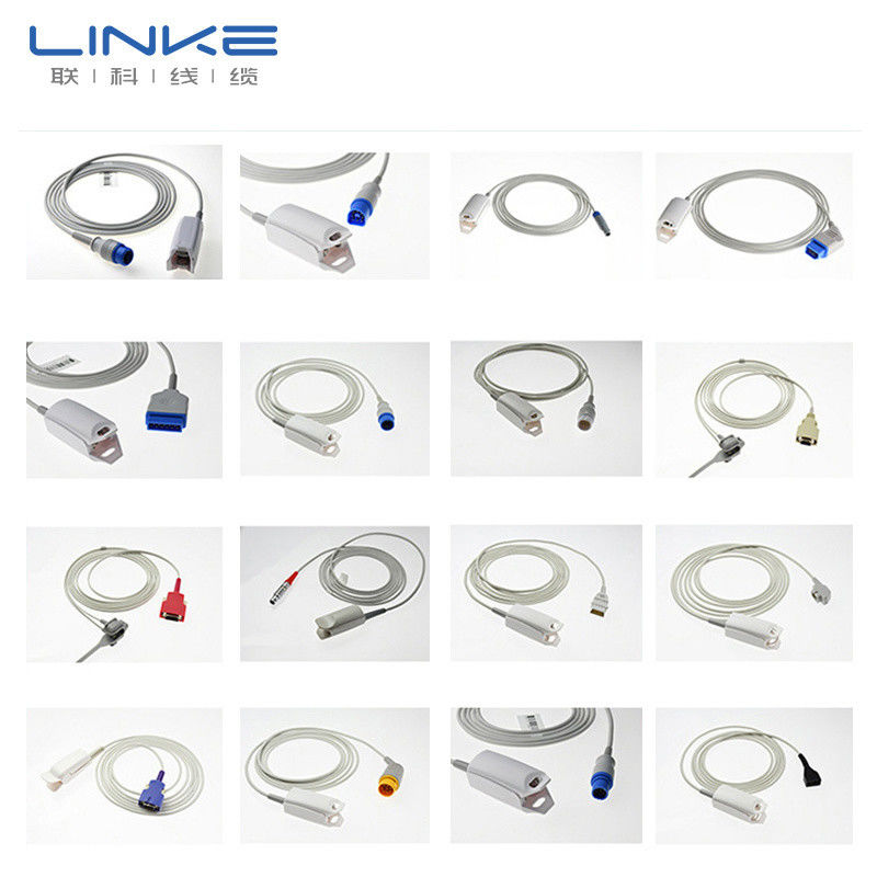 Kabel Ekstensi Adaptor Kabel SpO2 Langsung dengan Inti Ganda dan Warna Kustom untuk Penggunaan Medis