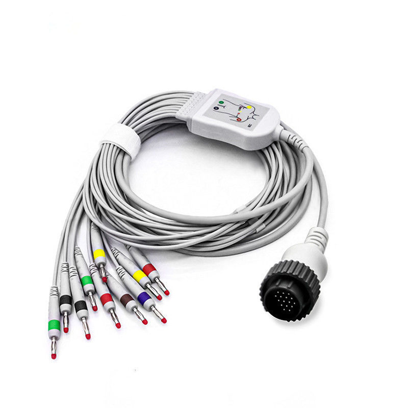 Pemasangan ECG Lead Wire 6p 3 Lead Snap Cables Aha Trunk Cable Kabel koneksi peralatan medis