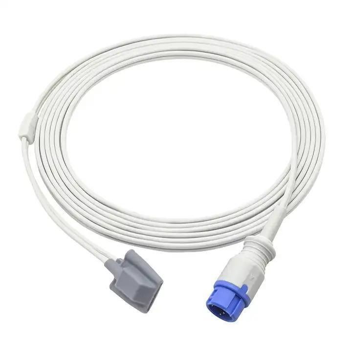 SpO2 Ekstensi Adaptor Kabel TPU Terisolasi Kabel Peralatan Medis yang Dapat Digunakan Lagi Kabel koneksi peralatan Medis