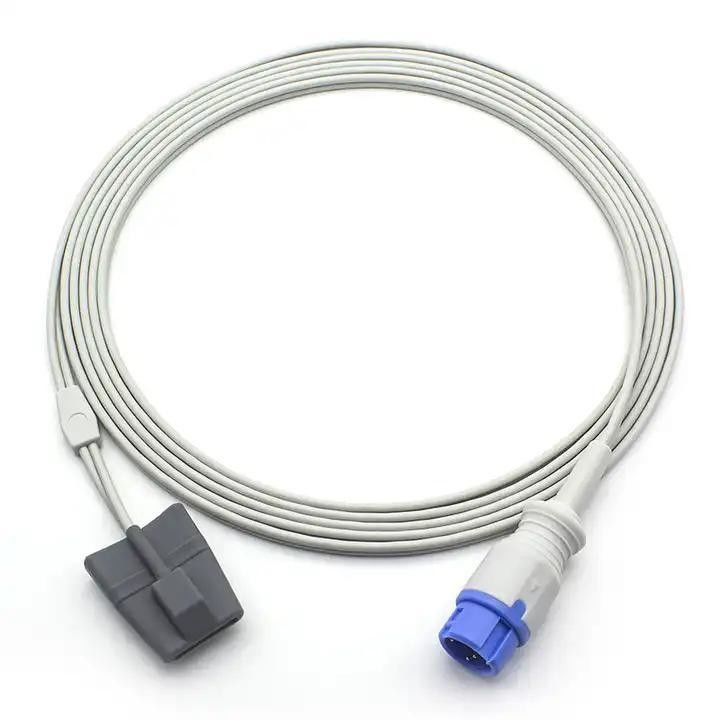 SpO2 Ekstensi Adaptor Kabel TPU Terisolasi Kabel Peralatan Medis yang Dapat Digunakan Lagi Kabel koneksi peralatan Medis
