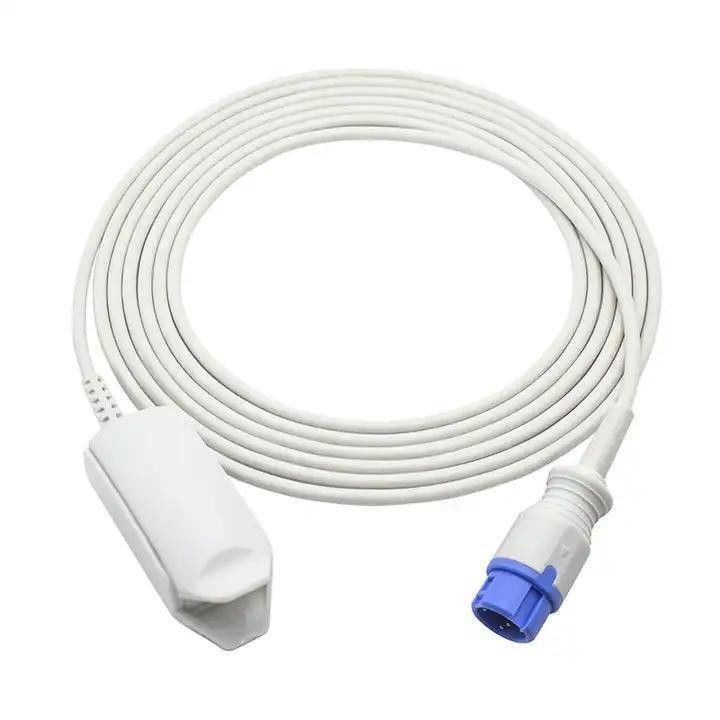 SpO2 Ekstensi Adaptor Kabel TPU Terisolasi Kabel Peralatan Medis yang Dapat Digunakan Lagi Kabel koneksi peralatan Medis