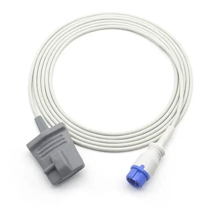 SpO2 Ekstensi Adaptor Kabel TPU Terisolasi Kabel Peralatan Medis yang Dapat Digunakan Lagi Kabel koneksi peralatan Medis