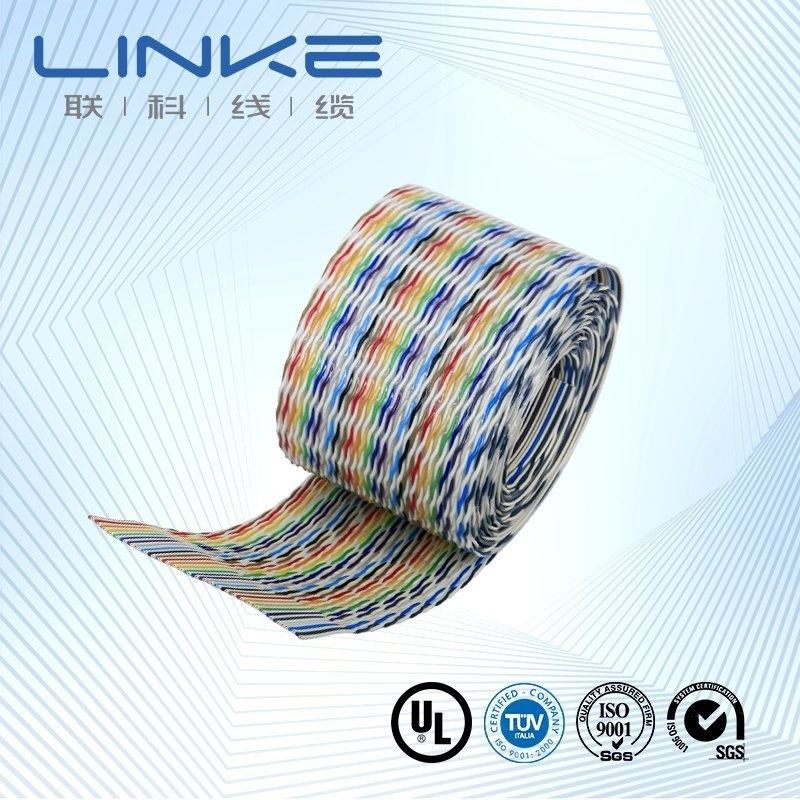 Rainbow Color Flat Ribbon Cable dengan Pitch 2.54mm dan Tinned Wire Core untuk Aplikasi Konektor IDC