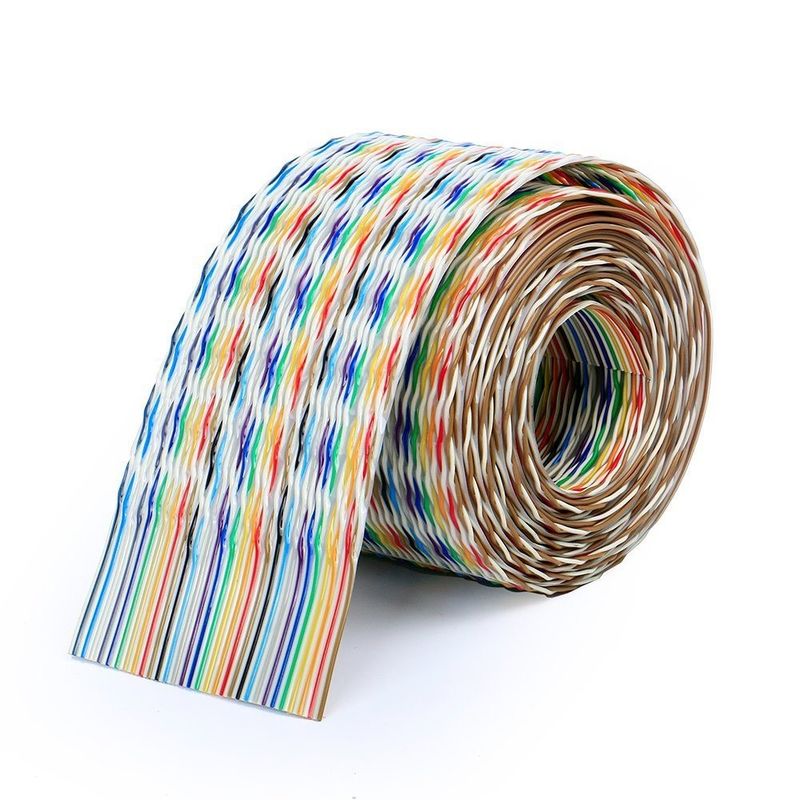 Rainbow Color Flat Ribbon Cable dengan Pitch 2.54mm dan Tinned Wire Core untuk Aplikasi Konektor IDC