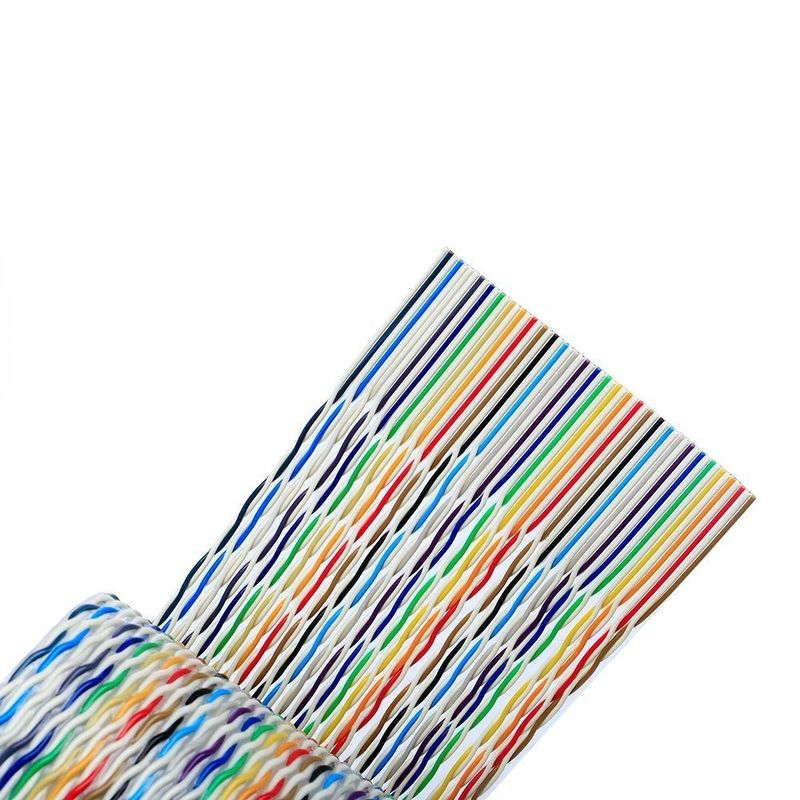 Rainbow Color Flat Ribbon Cable dengan Pitch 2.54mm dan Tinned Wire Core untuk Aplikasi Konektor IDC