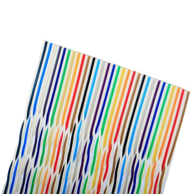 Rainbow Color Flat Ribbon Cable dengan Pitch 2.54mm dan Tinned Wire Core untuk Aplikasi Konektor IDC