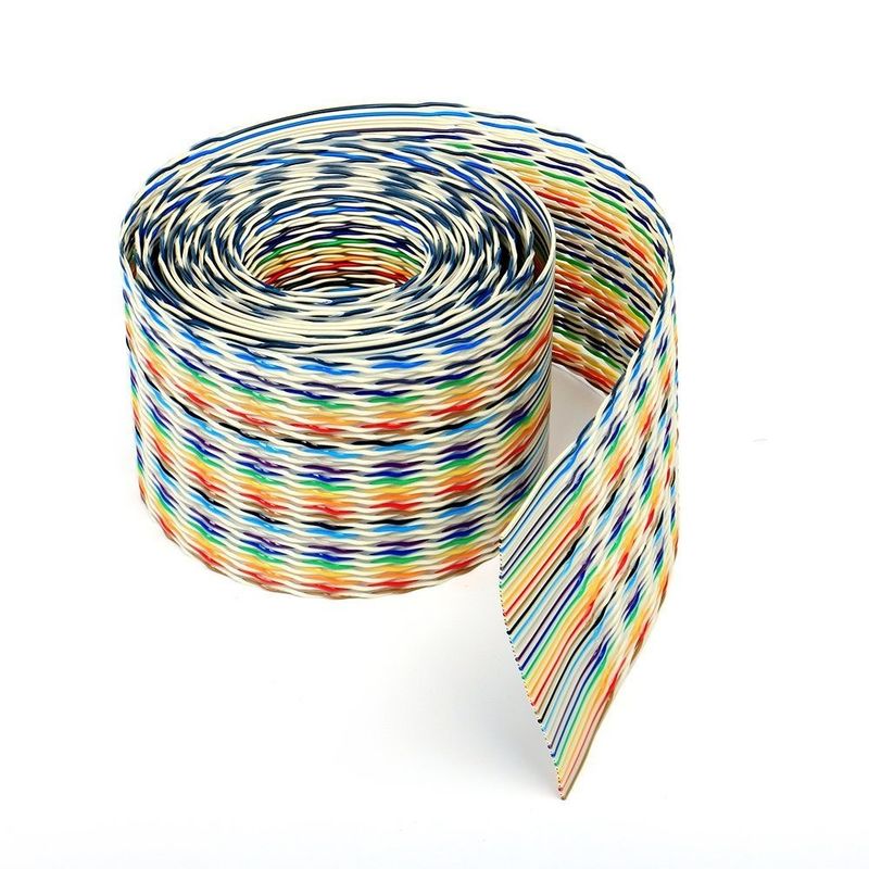 Rainbow Color Flat Ribbon Cable dengan Pitch 2.54mm dan Tinned Wire Core untuk Aplikasi Konektor IDC