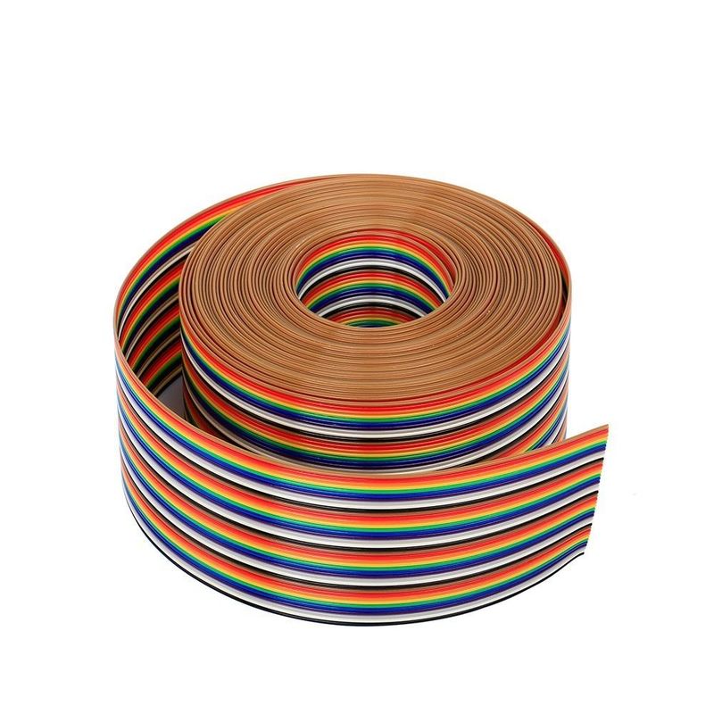8/10/14/16/20/40/50 Pin Flat Ribbon Extension Data Cable dengan tepi merah dan bahan isolasi yang dapat disesuaikan