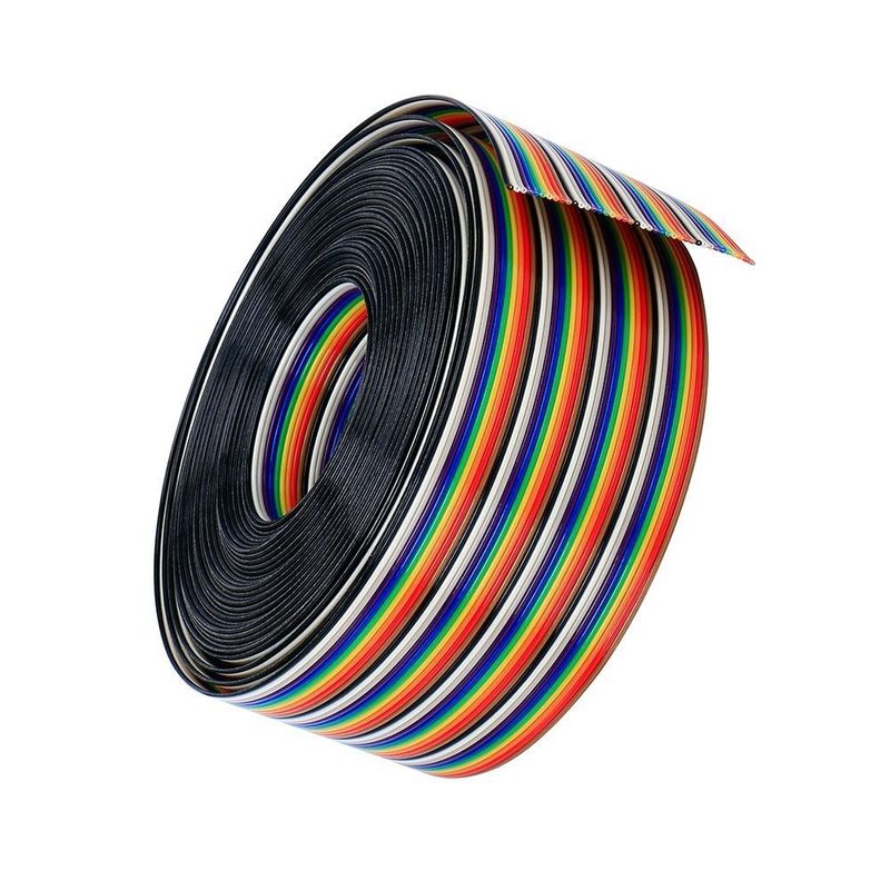 8/10/14/16/20/40/50 Pin Flat Ribbon Extension Data Cable dengan tepi merah dan bahan isolasi yang dapat disesuaikan