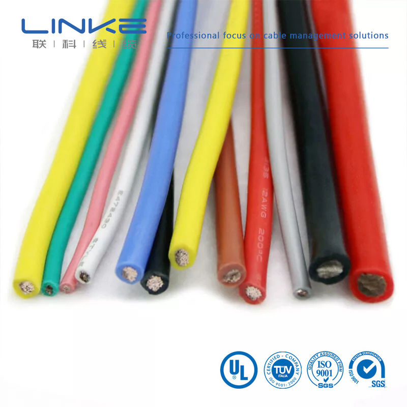 UL3135 Kawat Karet Silikon 30 28 26 24 22 20 18 16 14 12 10 AWG Kabel Pencahayaan Lampu Elektron Led Tembaga Lembut Terisolasi