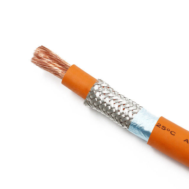 Kabel pengisi daya EV kabel silikon yang terlindung fleksibel dengan tegangan nominal 1500V untuk aplikasi daya tinggi