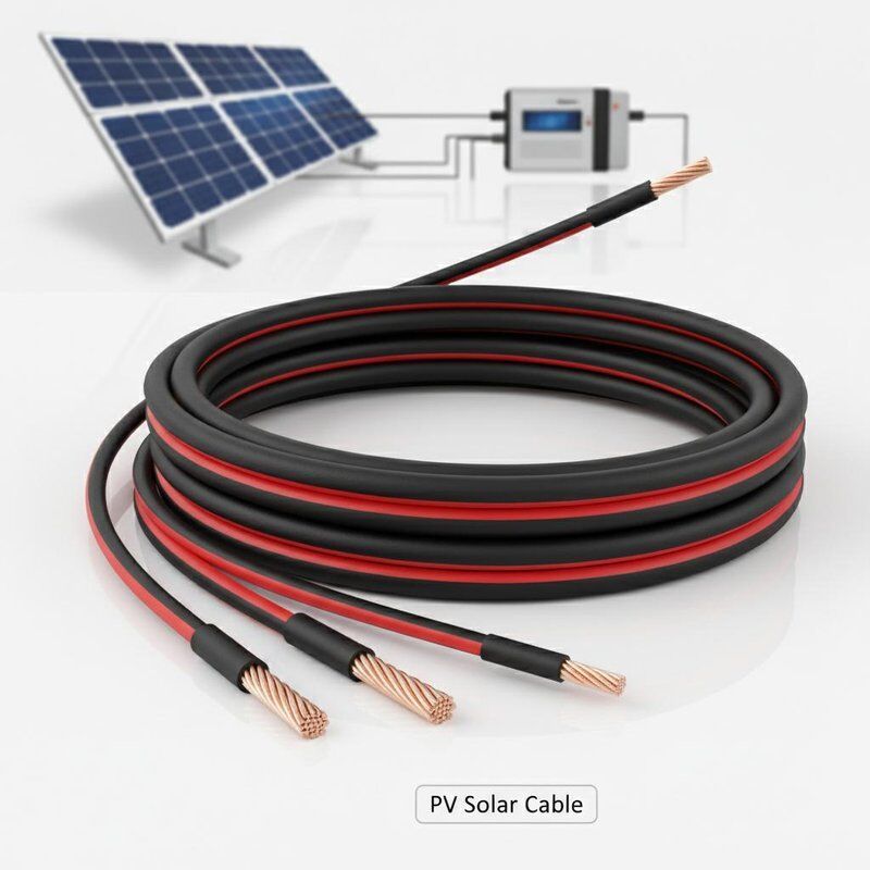 Kabel Surya PV Tembaga Berlapis Timah 4mm hingga 16mm dengan Insulasi XLPE untuk Koneksi Sistem Surya