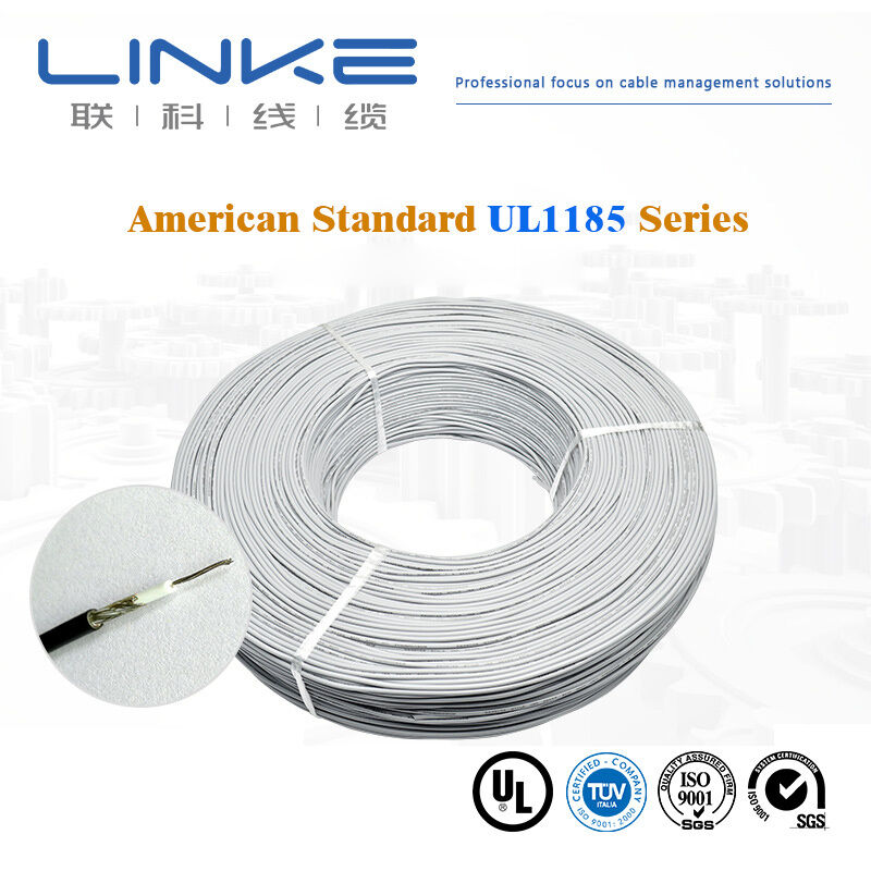 Kabel Inti Tunggal Berpelindung AWM 1185 Tinned Stranded 18AWG 20AWG UL1185 Kabel Sinyal Berpelindung