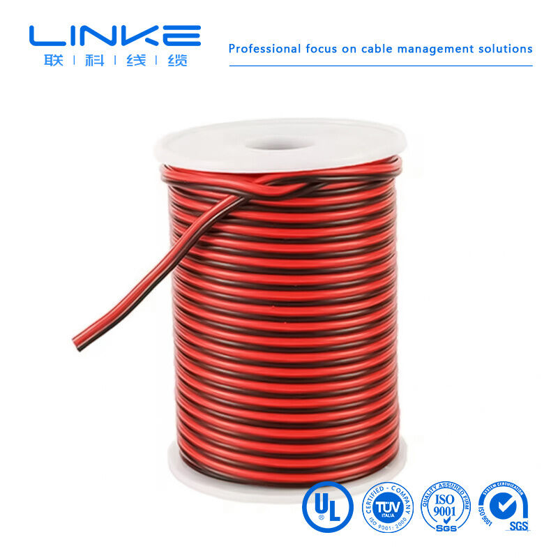 2468 VW-1 80°C 300V 22AWGx2C Kabel Speaker PVC Pita Datar UL2468 2 Inti