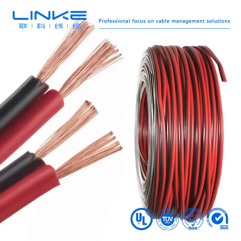 2468 VW-1 80°C 300V 22AWGx2C Kabel Speaker PVC Pita Datar UL2468 2 Inti