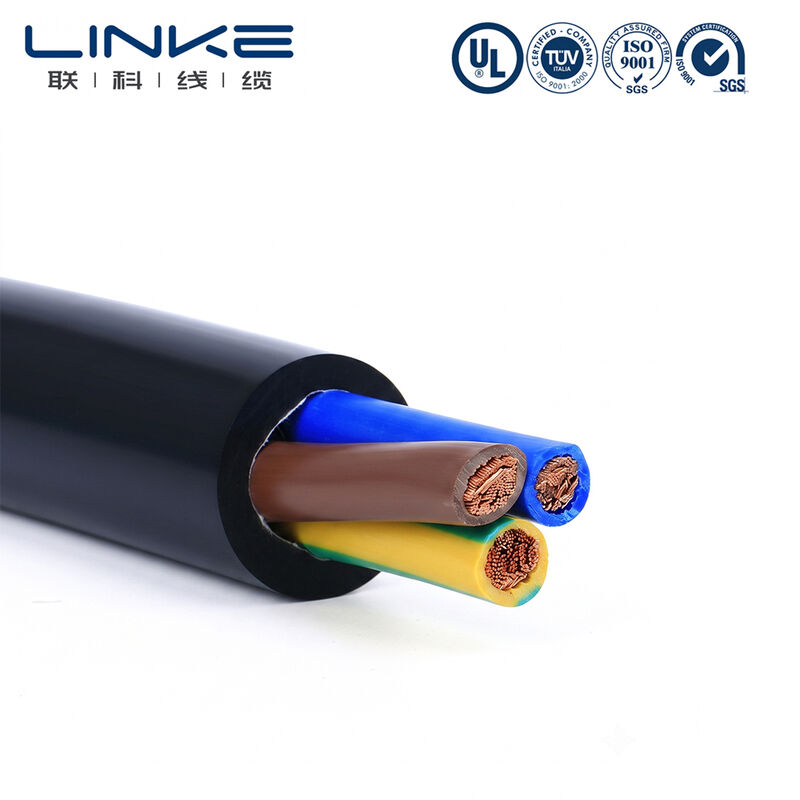 H05VV-F 3 Inti 6mm Kabel Daya Fleksibel Konduktor Tembaga Rantai halus PVC Lapisan Kabel Listrik Multicore