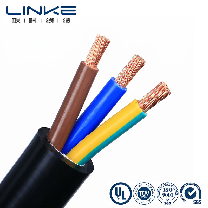 H05VV-F 3 Inti 6mm Kabel Daya Fleksibel Konduktor Tembaga Rantai halus PVC Lapisan Kabel Listrik Multicore