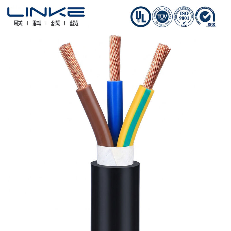 H05VV-F 3 Inti 6mm Kabel Daya Fleksibel Konduktor Tembaga Rantai halus PVC Lapisan Kabel Listrik Multicore