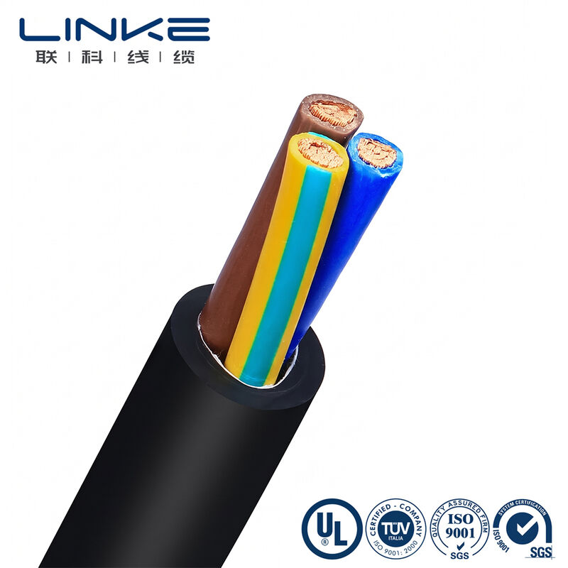 H05VV-F 3 Inti 6mm Kabel Daya Fleksibel Konduktor Tembaga Rantai halus PVC Lapisan Kabel Listrik Multicore