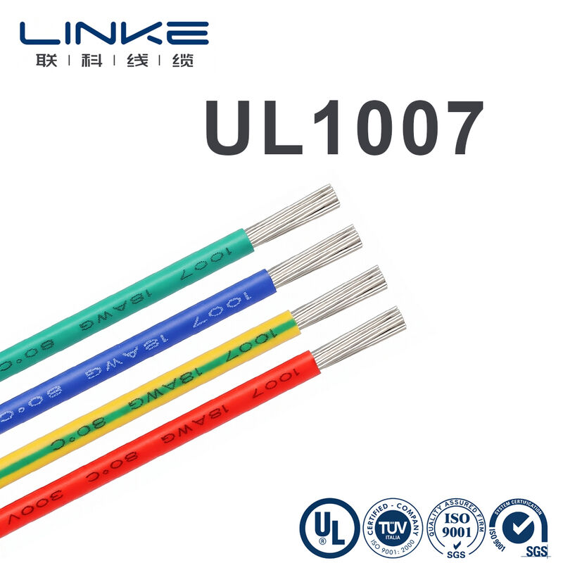 Kabel Sambung Elektronik UL1007 dengan Konduktor Tembaga Berlapis Timah 300V Terperingkat dan Selubung PVC yang Dapat Disesuaikan