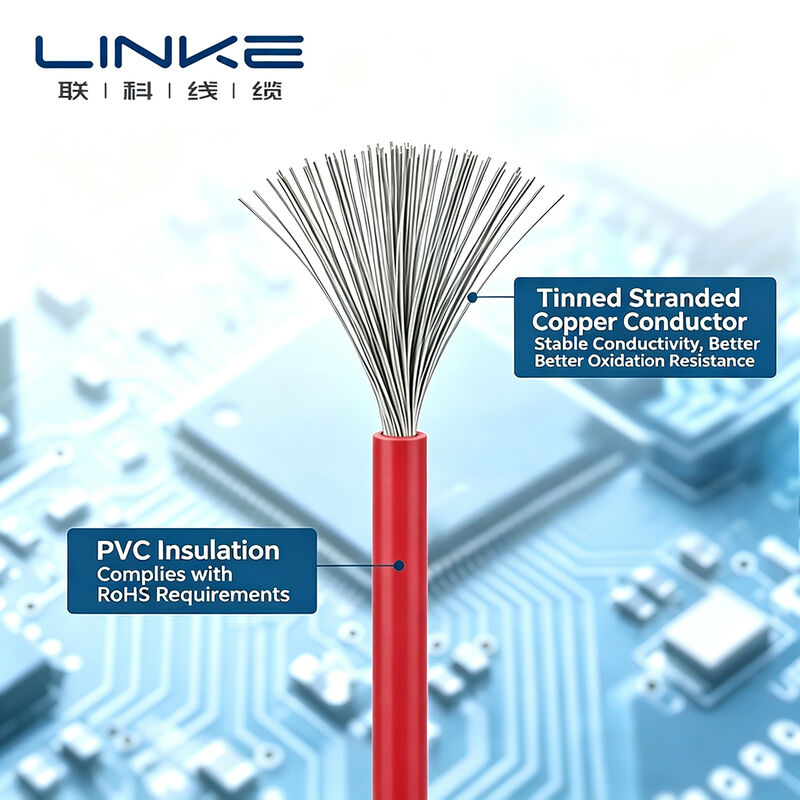 UL10269 Tegangan Tinggi 1000V 105°C PVC Terisolasi Kabel Hook-Up dengan Tined Tembaga Konduktor Electrical Wiring Roll
