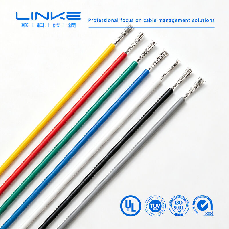 UL10064 Tinggi suhu 105C 30V FEP terisolasi Tined Tembaga Hook-up Wire untuk Otomotif dan peralatan industri